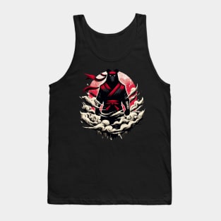 Cool Ninja Bear Japanese Retro Vintage Style Tank Top